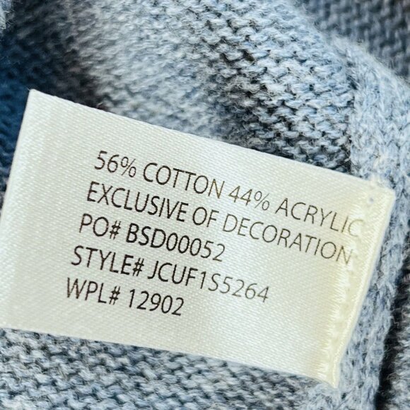 US Polo Assn Mens Pullover Sweater Blue Stripe 1/4 Zip Med Horse Logo L/S - Picture 8 of 13